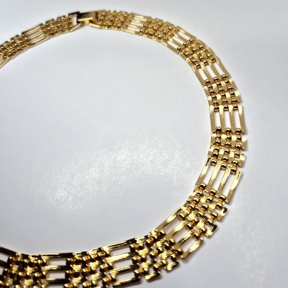 Napier Signed Designer Vintage Gold Plated Panther Link Necklace RARE 1980s - Picture 6 of 8